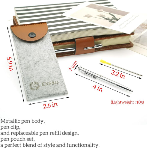2-Pack Mini Pens with 5 Pen Refills & Pen Pouch - Rotating Refill Mechanism Metal Pocket Pen,Only 100mm in Size EDC Retractable Pens for Note Taki...