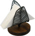 OwlGift Freestanding Modern Napkin Holder w/Golden Turquoise Wrought Iron Leaf & Brown Wooden Base Design, Tabletop Tissue Dispenser, Napkin Stora...