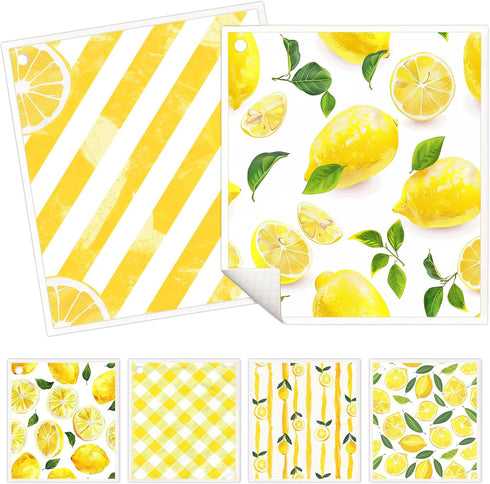 6 Pack Swedish Dishcloths for Kitchen - Reusable Dish Towels Paper Towels Cloths Washable,Absorbent Cellulose Cleaning Sponge Cloth Wipes Quick Dr...