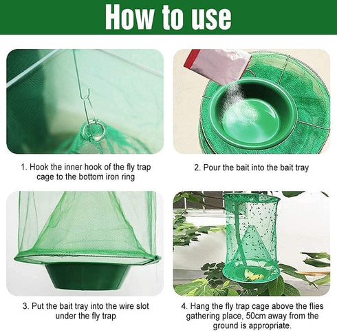 6 Pack Ranch Fly Trap, 2024 New Hanging Fly Catcher, The Most Effective Trap Ever Made with Pots, Cage Catcher for Indoor and Outdoor, Family Farm...