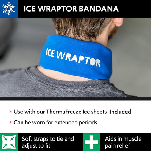 Ice Wraptor Bandana + Insert: Just Add Water. Keep Neck, Head, and Joints Cool. Portable Ice Therapy for Pain Relief.Adjustable Fit, Lightweight C...