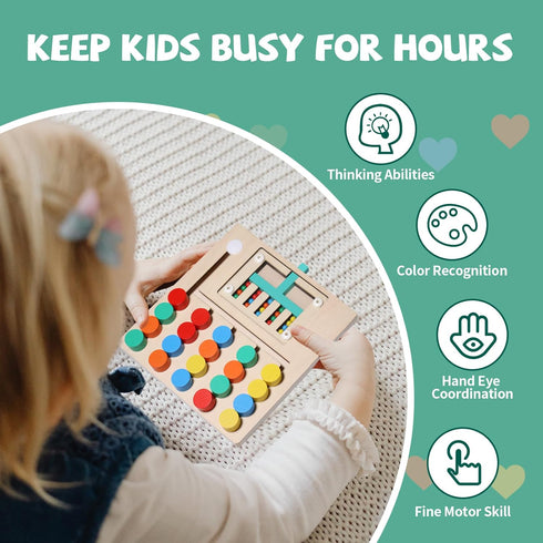 Montessori Educational Toys Brain Teaser Color Slide Puzzle Matching Games, Preschool Learning Activities Road Trip Essentials, Birthday Gifts for...
