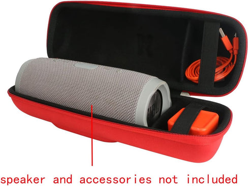 Khanka Hard Travel Case Replacement for JBL Charge 3 Waterproof Portable Wireless Bluetooth Speaker. Extra Room for Charger and USB Cable (red)...