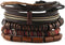HZMAN Wrap Bracelets Men Women, Hemp Cords Wood Beads Ethnic Tribal Bracelets, Leather Wristbands...