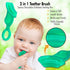 Brilliant Oral Care Baby’s First Toothbrush, Smooth Silicone Bristles Gently Clean Tender Teeth and Gums, for Ages 4+ Months, Green + Clear, 2 Pac...