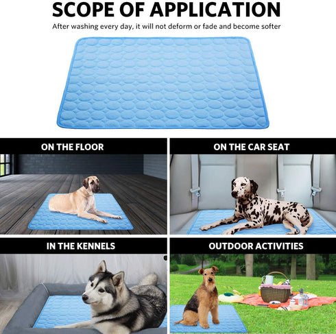 Dog Cooling Mat Pet Cooling Pads Dogs & Cats Pet Cooling Blanket for Outdoor Car Seats Beds (Blue, 28IN * 40IN)...