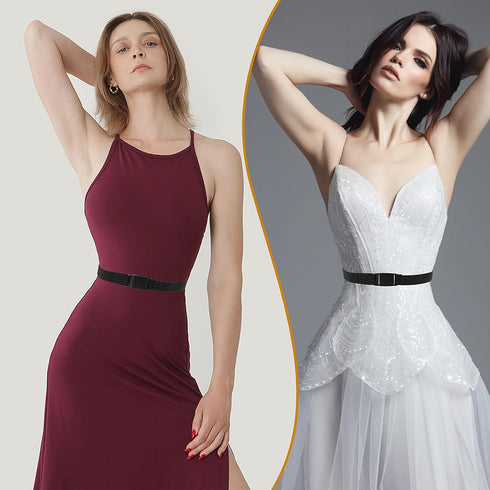 Women Invisible Belt, No Show Women Stretch Belts Adjustable Elastic Belt No Show Waist Belts Web Belt with Flat Buckle for Jeans Pants Dresses...