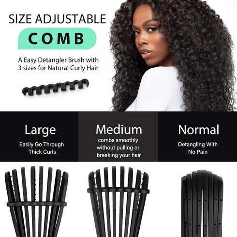 Hommtina Detangling Brush Set Getting Shine and Makes Hair Smooth, Curly Hair Brush for Adult & Kids Wet or Dry Hair...