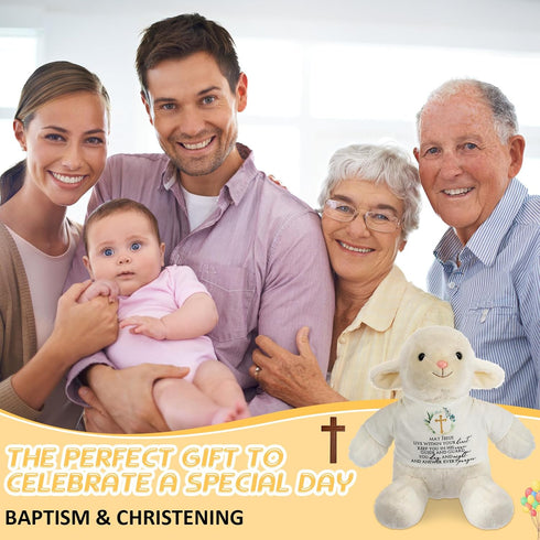 10 Inch Baptism Gifts for Girls Boys Baby Praying Lamb Dolls with Clothing Christening Dedication Gift Soft Lamb Stuffed Animal Religious Gifts fo...