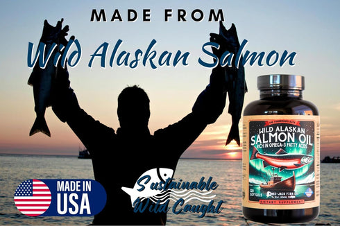 Wild Alaskan Salmon Fish Oil Omega 3 Supplement by Kwee-Jack Fish Co. | 120 Softgels 1000mg Salmon Oil | Anti-inflammation Brain Heart Joint Healt...