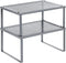 SONGMICS Spice Racks, Set of 2 Metal Cabinet Shelf Organizers, Countertop Organizers, Shelf Risers, Stackable, Expandable, Silver UKCS01SV...