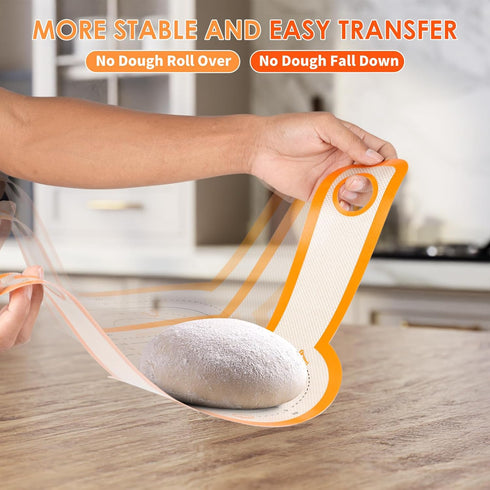 Silicone Bread Sling for Dutch Oven - 2 Pack Baking Mats with Silicone Brush and Storage Band, Non-Stick, Heat-Resistant & Easy to Clean, Reusable...