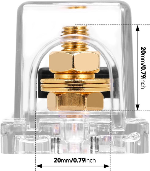 TopstrongGear Solid Brass 0/2/4 Gauge 300Amp ANL Fuse Holder with 300Amp Fuses(2 Pack) (300 Amp)...