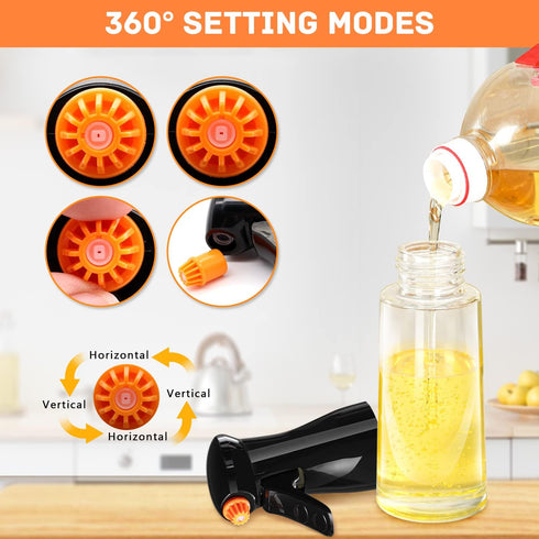 Olive Oil Sprayer for Cooking- 200ml Rotatable Nozzle Olive Oil Spray Bottle Premium Oil Mister with Brush Oil Spritzer for Air Fryer, BBQ, Salad,...