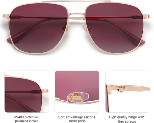 SOJOS Polarized Aviator Sunglasses Womens Men Trendy Designer Shades SJ1218...