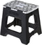Vigar Compact Step Stool Foldable, 12-1/2-inch Step Stools for Adults up to 330 Pound, Lightweight Stool, Non-Slip Folding Step Stool, Rococco Bla...