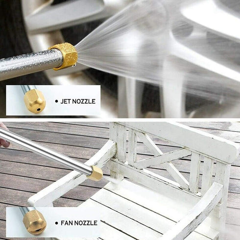 High Pressure Hydro Jet Wand, Extendable Garden Sprayer 2 in 1 Power Washer Attachment Water Hose Nozzle Car Washer Glass Cleaning Tool Window Wat...