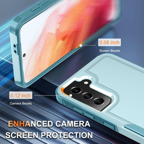 for Samsung Galaxy S21 Case, Full Body Heavy Duty Rugged Shockproof Protective Phone Cover with Lanyard Strap, Tempered Glass Screen Protector and...