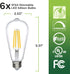 Bioluz LED 92 CRI Dimmable Edison Light Bulbs 800 Lumen Warm White 2700K 60W Replacement ST64 / ST19 / ST58 8.5W E26 Standard Base Title 20 High E...