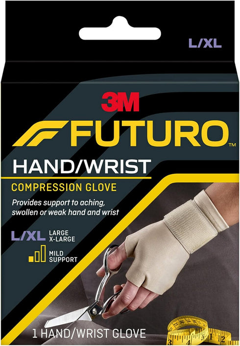 FUTURO Compression Glove, Provides Mild Support to Aching, Weak Hands and Wrists, L/XL...