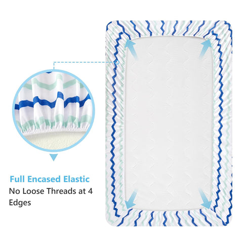 TILLYOU Baby Crib Sheets for Boys Girls, Fitted Crib Sheet 1 Pack for Standard Crib and Toddler Mattresses, Super Soft Toddler Bed Sheets, 28" x 5...