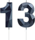 Nuanchu 13th Birthday Candles Black Number 13 Candles Happy Birthday Cake Topper 3D Diamond Shape Numeral Candles Decoration for Boy Girl Women We...