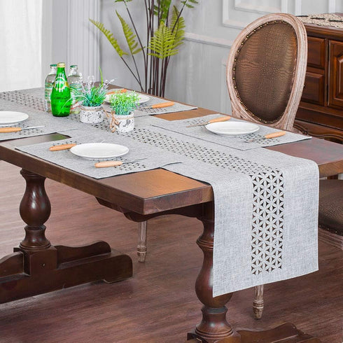 ARTABLE Rectangle Table Runner Fabric Farmhouse Gray Home Garden Table Runners with Well-Trimmed Edge for Picnics Indoor and Outdoor Dining Holida...