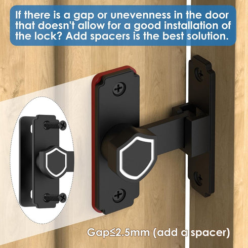 90 Degree Flip Barn Door Lock, Sturdy 304 Stainless Steel Gate Latch, Home Security Sliding Door Lock Best for Barn, Bathroom, Bedroom, Cabinet, G...