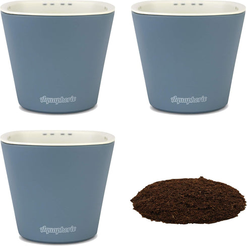 Window Garden – Aquaphoric Self Watering Mini Planter Pots (3 Pack) – Grow On Indoor Sill. Perfect for Potting Small Plants, Herbs, African Violet...