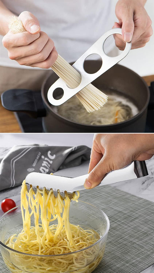 3 Pieces Stainless Steel Spaghetti Server Set, Stainless Steel Spaghetti Pasta Tong, Pasta Spoon Server Fork and Spaghetti Measure Tool, Kitchen C...