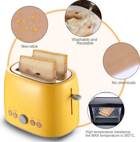 10 Toaster Bags Reusable grilled cheese bags Non Stick Toaster Bag for Sandwiches, Chicken, Nuggets, Panini and Garlic Toasts...