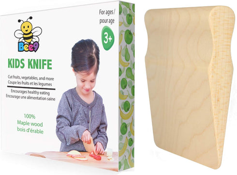 Bee9 Maple Wood Kids Knife, Kitchen Tool for Toddler and Kids Cooking. Toddler Knife/Montessori Kitchen....
