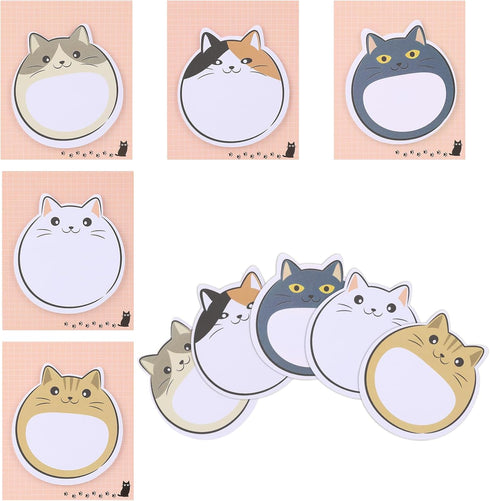 5 Pcs Cat Theme Sticky Notes,300 Sheets Kawaii Sticky Note Pads Cute Animal Sticky Notes Pads Note Page Index Tabs Self-Stick Cartoon Sticky Note ...