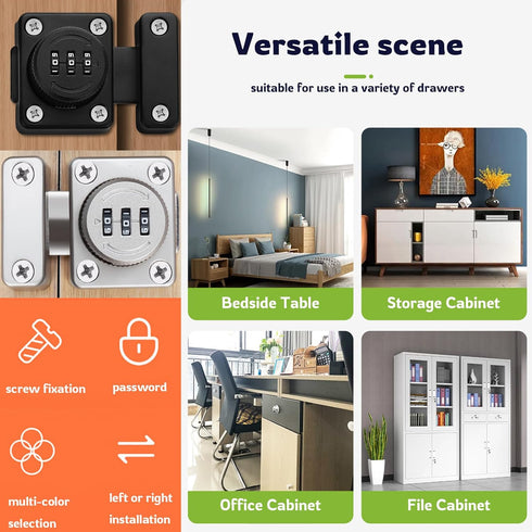 Combination Lock with Passcode 3 Digit Zinc Alloy Material Keyless Entry Rotating Bolt Ideal for Your Personal Belongings Like Suitcases Storage L...