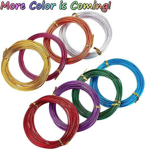 65.6 Feet Aluminum Craft Wire,15 Gauge Flexible Wire for Jewelry Making and Crafts Artistic Floral Jewelry Beading Wire for DIY, Doll Skeletons, 2...