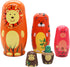 Russian Nesting Dolls for Kids, Stacking Wooden Handmade Matryoshka Dolls, 5 Piece Cute Cartoon Animal Pattern, Great Toy Gift for Girls Boys' Bir...