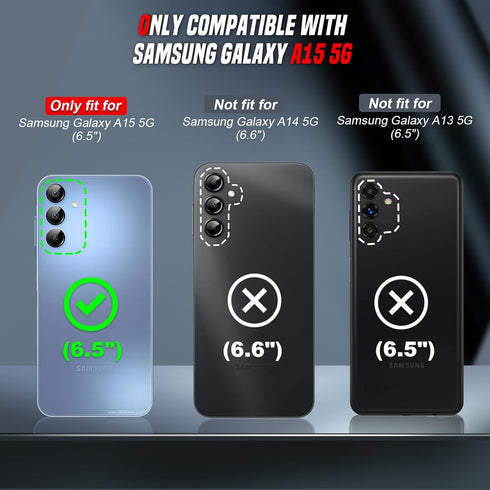 LeYi for Phone Case Galaxy A15-5G: Samsung Galaxy A15 5G Screen Protector with Galaxy A15 5G Case & Magnetic Kickstand, Shockproof Kickstand Capa ...
