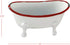 Foreside Home & Garden Red Rim White Enamel Bathtub Soap Dish...