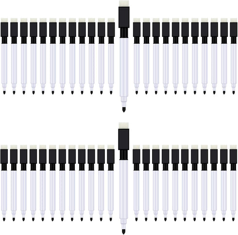 Magnetic Dry Erase Markers 48 Pack Whiteboard Erase Markers with Erasers Cap for Whiteboard, Dry-Erase Boards, School, Office and Home (Black)...