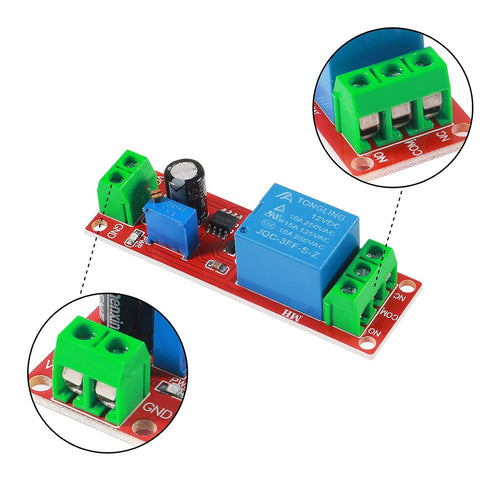 10PCS DC 12V NE555 Delay Timer Relay Switch Module Adjustable 0-10 Seconds Constant Current Regulator Timer Delay Converter for Automotive Control...