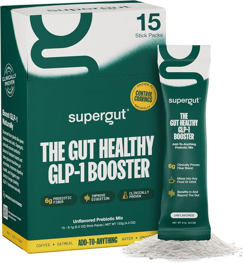 Gut Healthy GLP-1 Booster | High Fiber Supplement Mix | May Support Digestion | No Sugar | Soy Free | Keto Friendly | Unflavored Plant Based Powde...