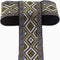 Jacquard Ribbon Geometric Emobridered Woven Ribbon Metallic Fabric Trim Fringe for DIY Clothes Pillow Straps Embellishment Decorations Width 2inch...