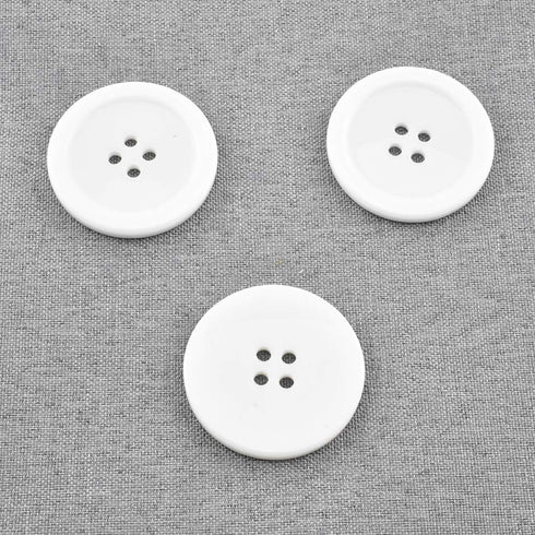 Hahiyo Plastic Buttons 4 Big Holes 30mm Round Flat Back Save Ears Thread Easily Prevent Irritate No Tangle Strong Grip Sturdy for DIY Craft Sew Kn...