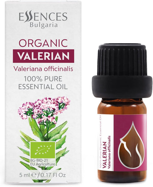Essences Bulgaria Organic Valerian Essential Oil 0.17 Fl Oz | 5ml | Valeriana officinalis | for Good Sleep, Relaxation, Stress Relief | Aromathera...
