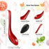 Comicfs Asian Soup Spoons - 8 Piece Set, Large Japanese Soup Spoons for Soba, Rice, Pho, Ramen, Won Ton, Hook Style (Red & Black)...