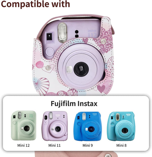 molshine Premium Protective Case Compatible with Fujifilm Instax Mini 12 11 9 8 Instant Camera, Portable Travel Storage Protector with Photos Pock...