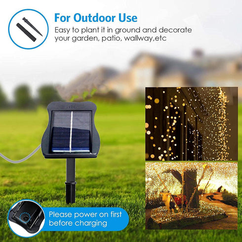 1 Pack 8 Modes Solar Waterfall Lights, Solar Fairy Lights Outdoor Waterproof, 10 Strand 200 LED Watering Can Led String Lights(No Watering Can) fo...