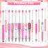 10 Pcs Pink Beadable Pen Bulk Diamond Rhinestone Beadable Pens 2 in 1 Stylus Bead Pen Empty Tube Floating DIY Pens Plastic Black Ink Ballpoint Pen...