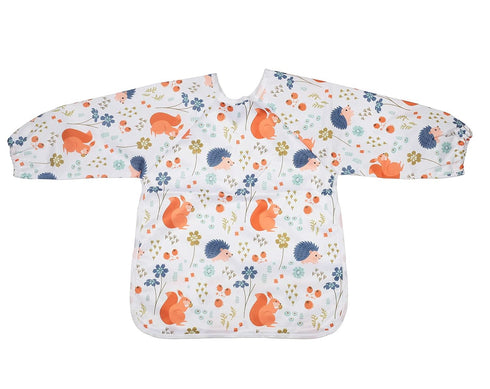 Baby Bib Long Sleeved Shirt with Pocket 1 to 3 Years Old Toddler (Squirrel Hedgehog)...