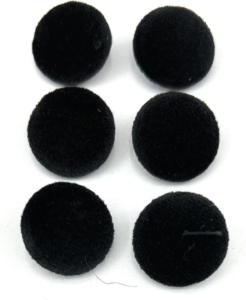 6 Black Velvet Buttons Set ~, Half Ball Style Blazer, Dresses,~ Sportscoats, Dresses, (6 Black Velvet 3/4'' -#30)...